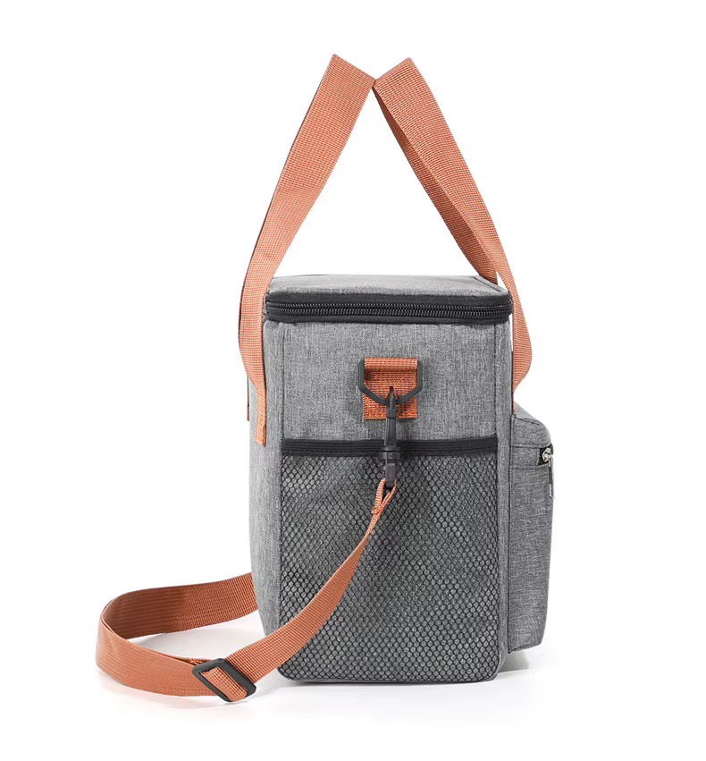 Square Insulated Crossbody Cooler Bag with Mesh Pocket product detail
