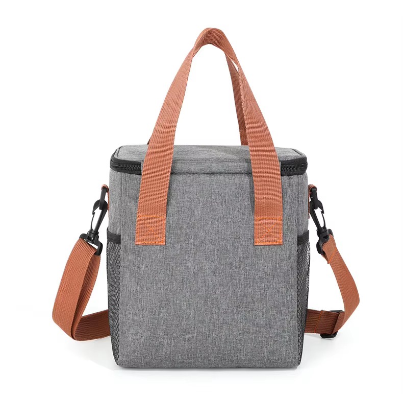 Square Insulated Crossbody Cooler Bag with Mesh Pocket product detail