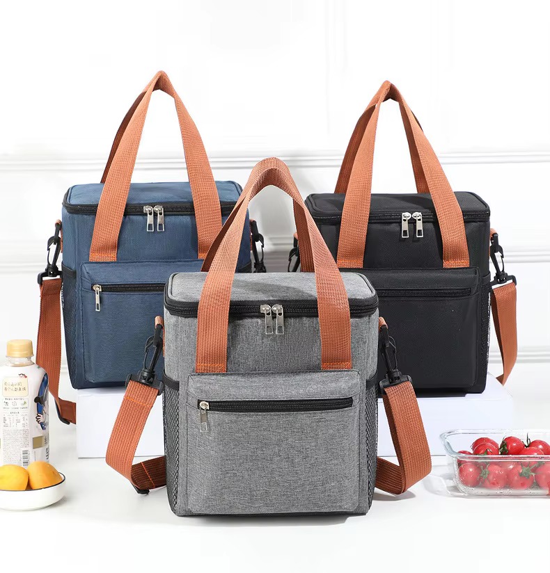 Square Insulated Crossbody Cooler Bag with Mesh Pocket product detail