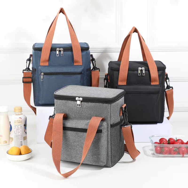 Square Insulated Crossbody Cooler Bag with Mesh Pocket product detail