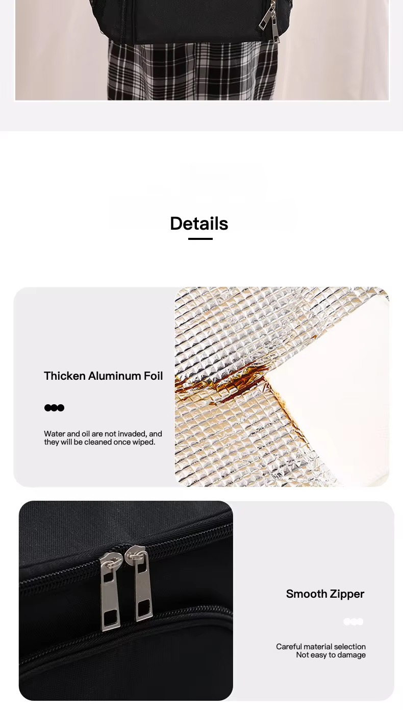 convenient handle design demonstration with model carrying black bag
