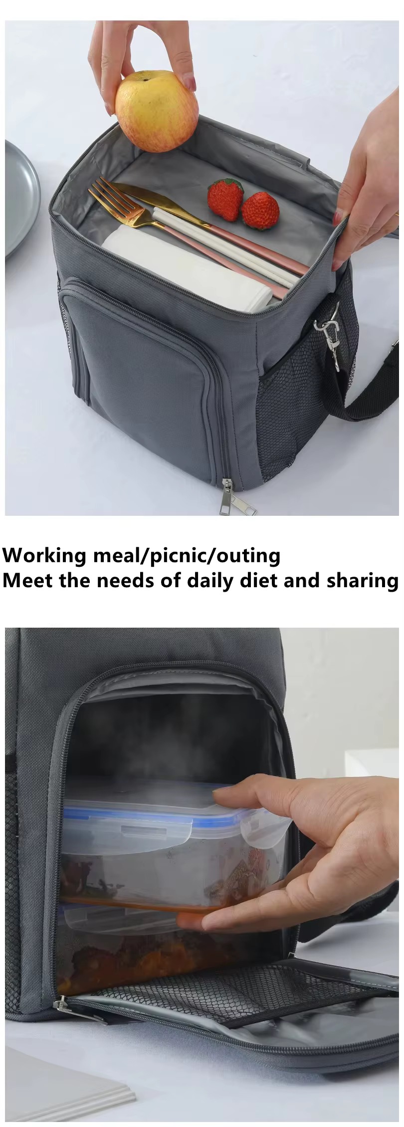 cold insulation and heat preservation 2 to 4 hours diagram with waterproof fabric close-up