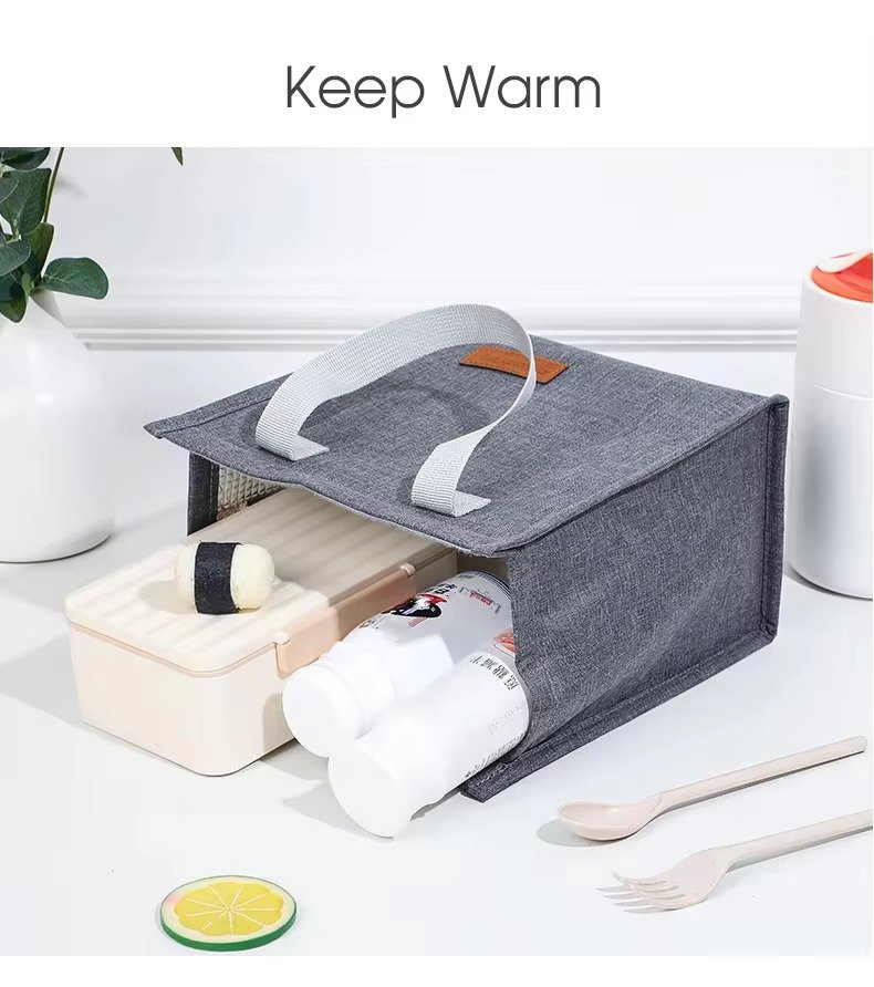 Minimalist Style Insulated Lunch Bag Waterproof Portable Thermal Picnic Tote Cooler Bag for Kids School Students Office Workers product detail