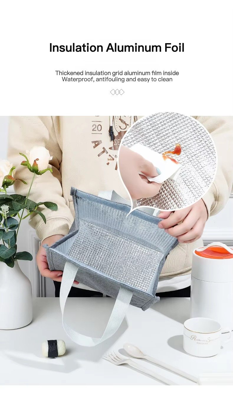 Minimalist Style Insulated Lunch Bag Waterproof Portable Thermal Picnic Tote Cooler Bag for Kids School Students Office Workers product detail