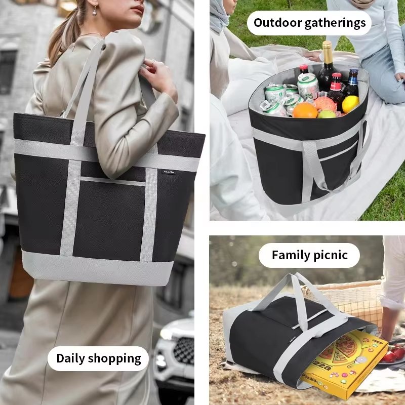 New Designer Waterproof Outdoor Cooler Bag Thicken Aluminum Foil Insulation Picnics Camping Fresh-keeping Food Lunch Bag - product detail