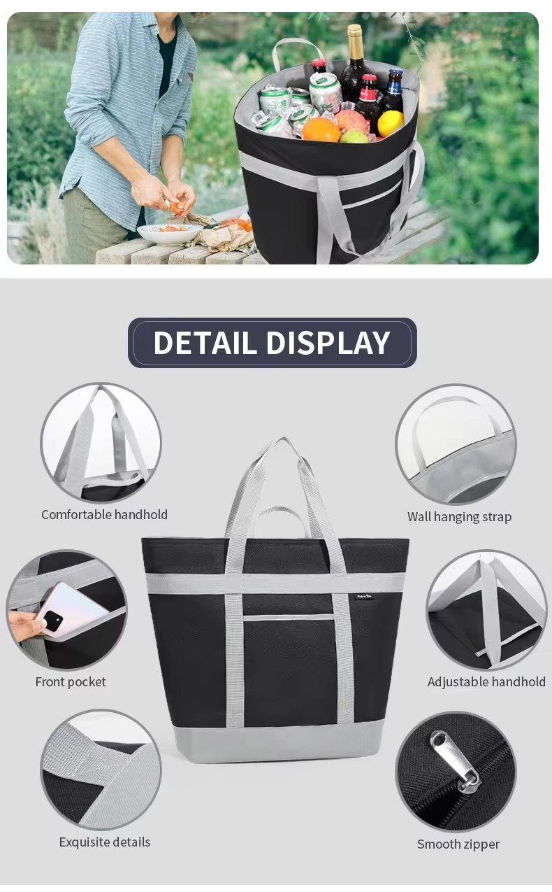 New Designer Waterproof Outdoor Cooler Bag Thicken Aluminum Foil Insulation Picnics Camping Fresh-keeping Food Lunch Bag - product detail