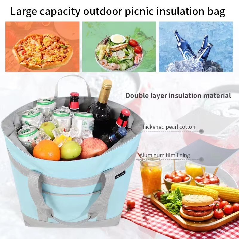 New Designer Waterproof Outdoor Cooler Bag Thicken Aluminum Foil Insulation Picnics Camping Fresh-keeping Food Lunch Bag - product detail