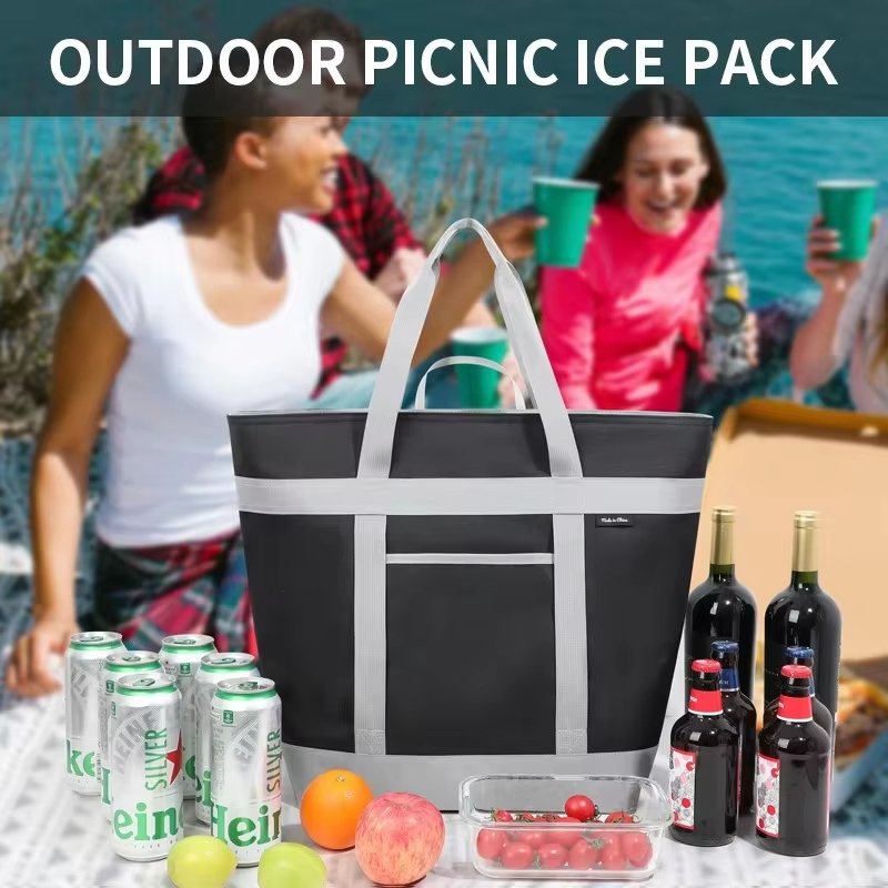New Designer Waterproof Outdoor Cooler Bag Thicken Aluminum Foil Insulation Picnics Camping Fresh-keeping Food Lunch Bag - product detail