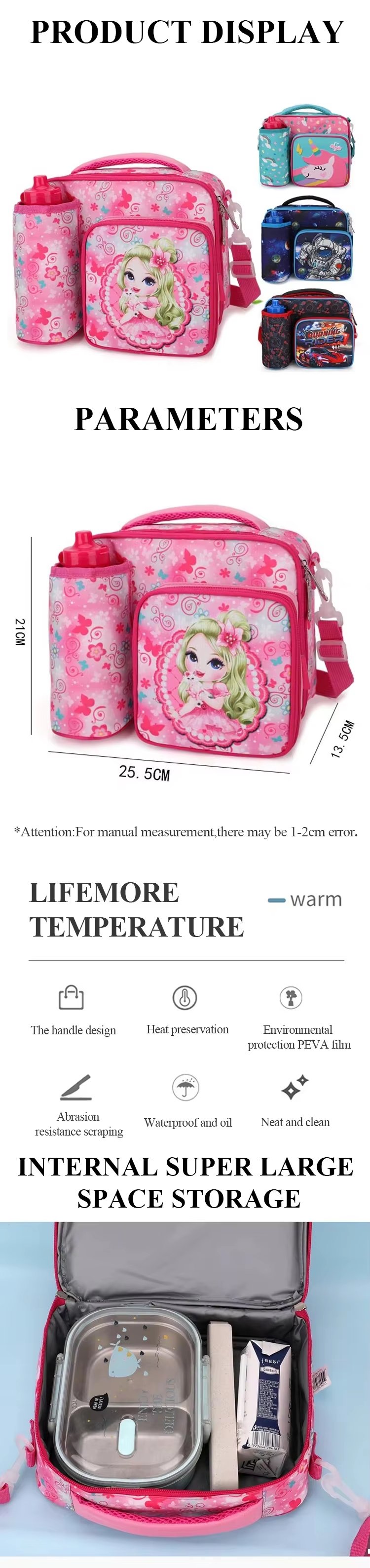 Waterproof Food Lunch Box Portable Leakproof Aluminum Foil Thermal Insulated Cooler Bag for Office Picnic - product detail