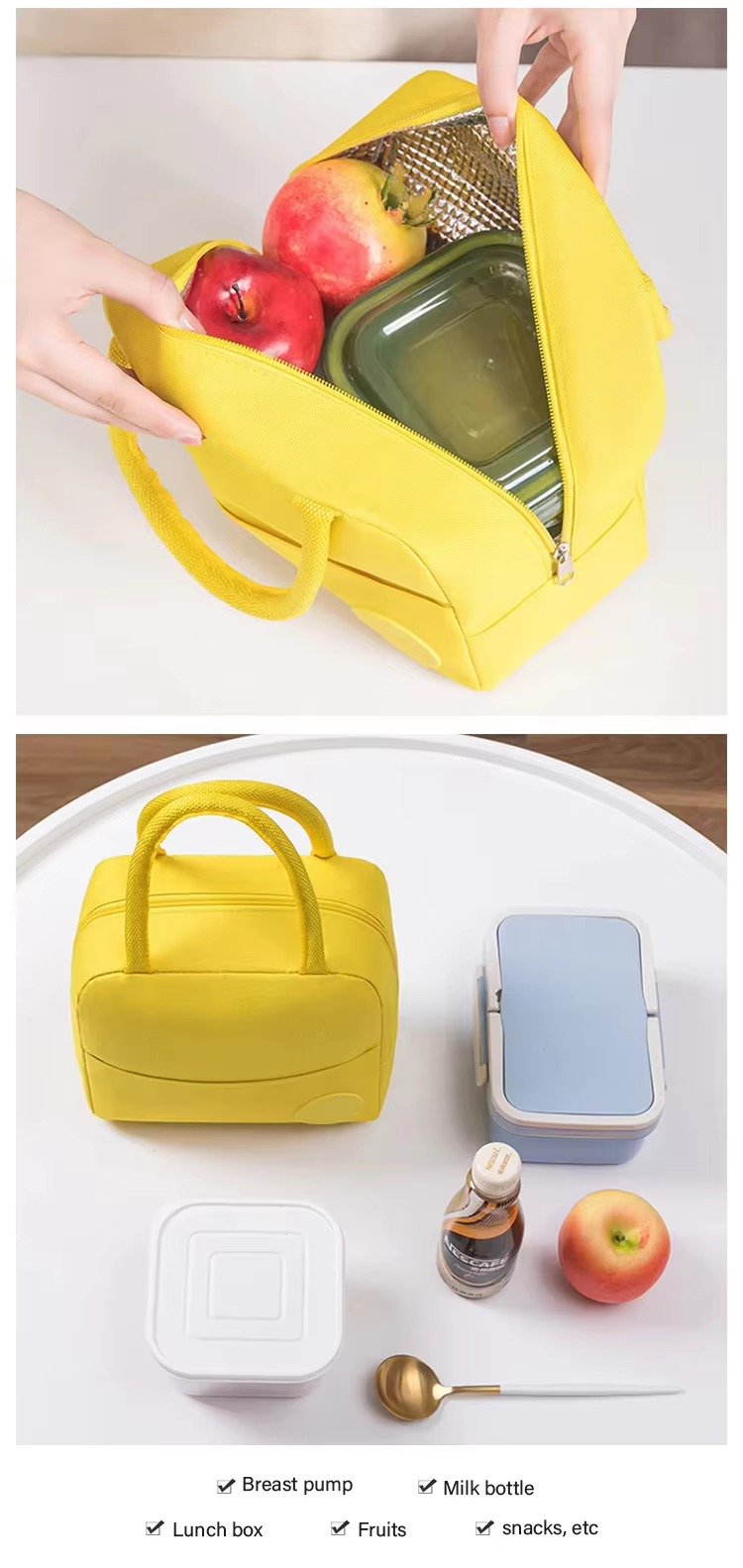 Custom Logo Waterproof Aluminum Foil Insulated Picnic Cooler Bag Hand Carry Thermal Insulation Lunch Box Bag for Kids Student product detail