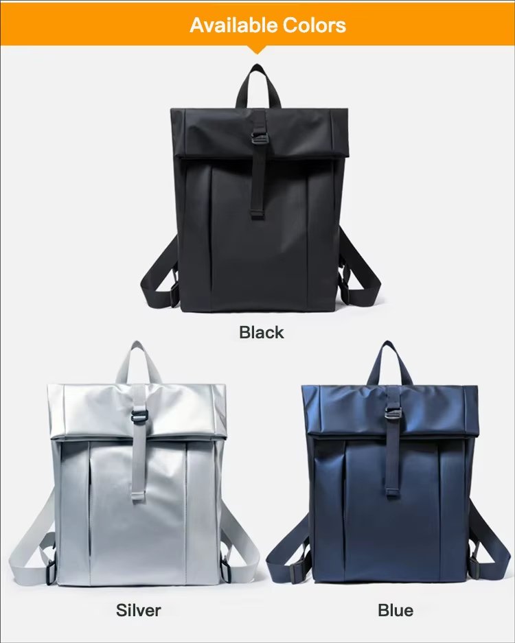 Water-Resistant Large Capacity Modern Business Travel Oxford Roll Top Backpack product detail