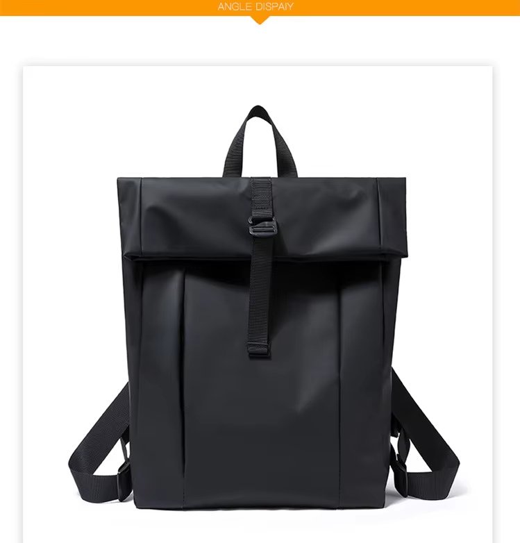 Water-Resistant Large Capacity Modern Business Travel Oxford Roll Top Backpack product detail