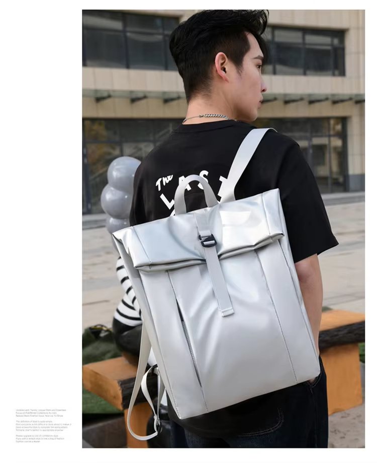 Water-Resistant Large Capacity Modern Business Travel Oxford Roll Top Backpack product detail