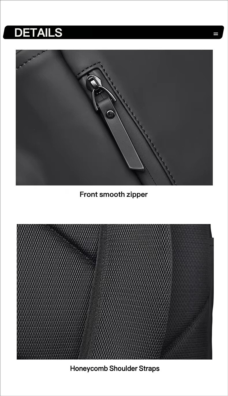 Custom Large Capacity Waterproof PU Roll Top Laptop Backpack Schoolbag Lightweight Outdoor Travel Casual Daypack detail image