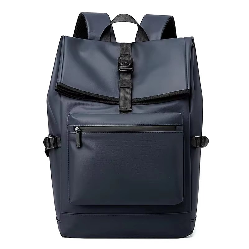 Business Travel School PU Leather Roll Top Backpack product detail