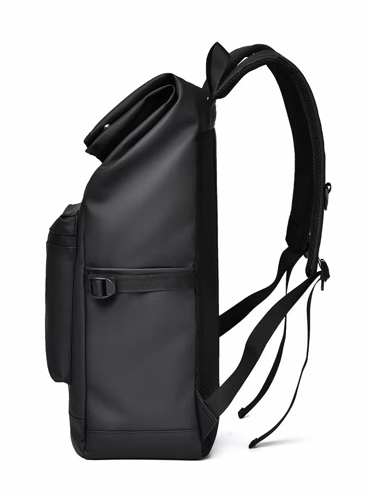 Business Travel School PU Leather Roll Top Backpack product detail