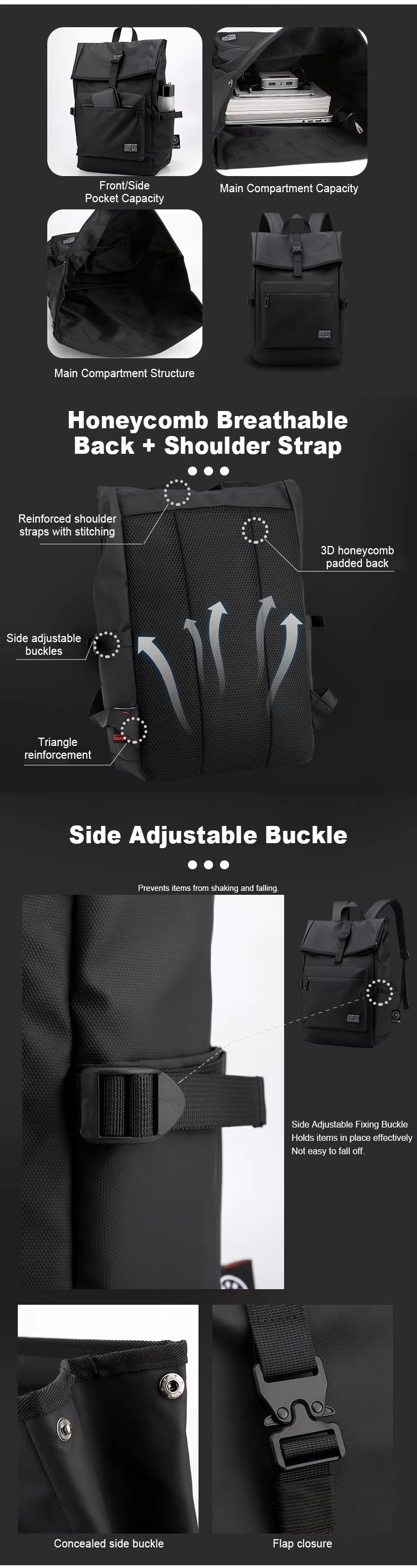 Water-Resistant Modern Outdoor Business Travel Nylon Laptop Backpack product detail
