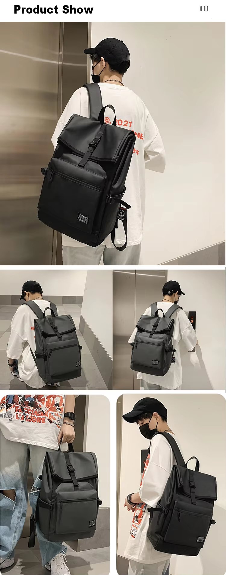Water-Resistant Modern Outdoor Business Travel Nylon Laptop Backpack product detail