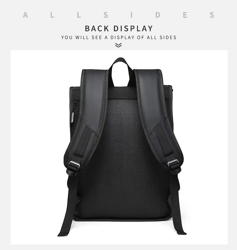 Outdoor Travel Casual PU Leather Roll Top Backpack product detail