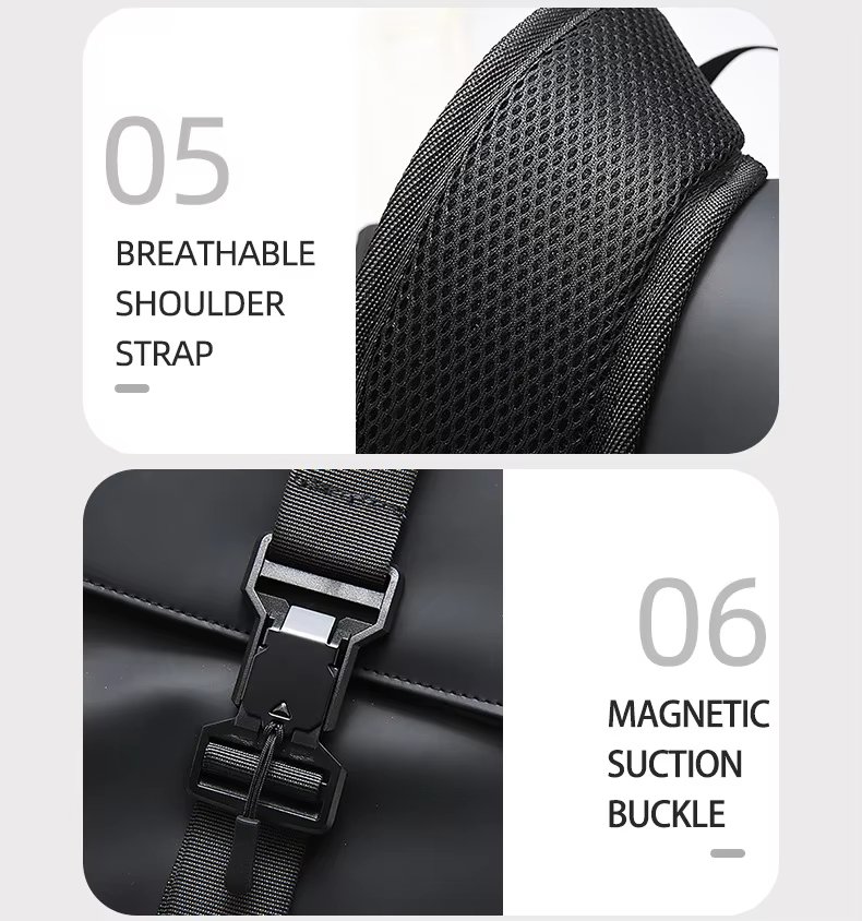 Outdoor Travel Casual PU Leather Roll Top Backpack product detail