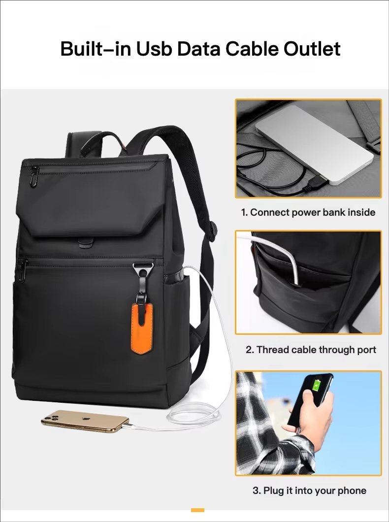 Water-Resistant Large Capacity Lightweight USB Modern Oxford Laptop Backpack product detail