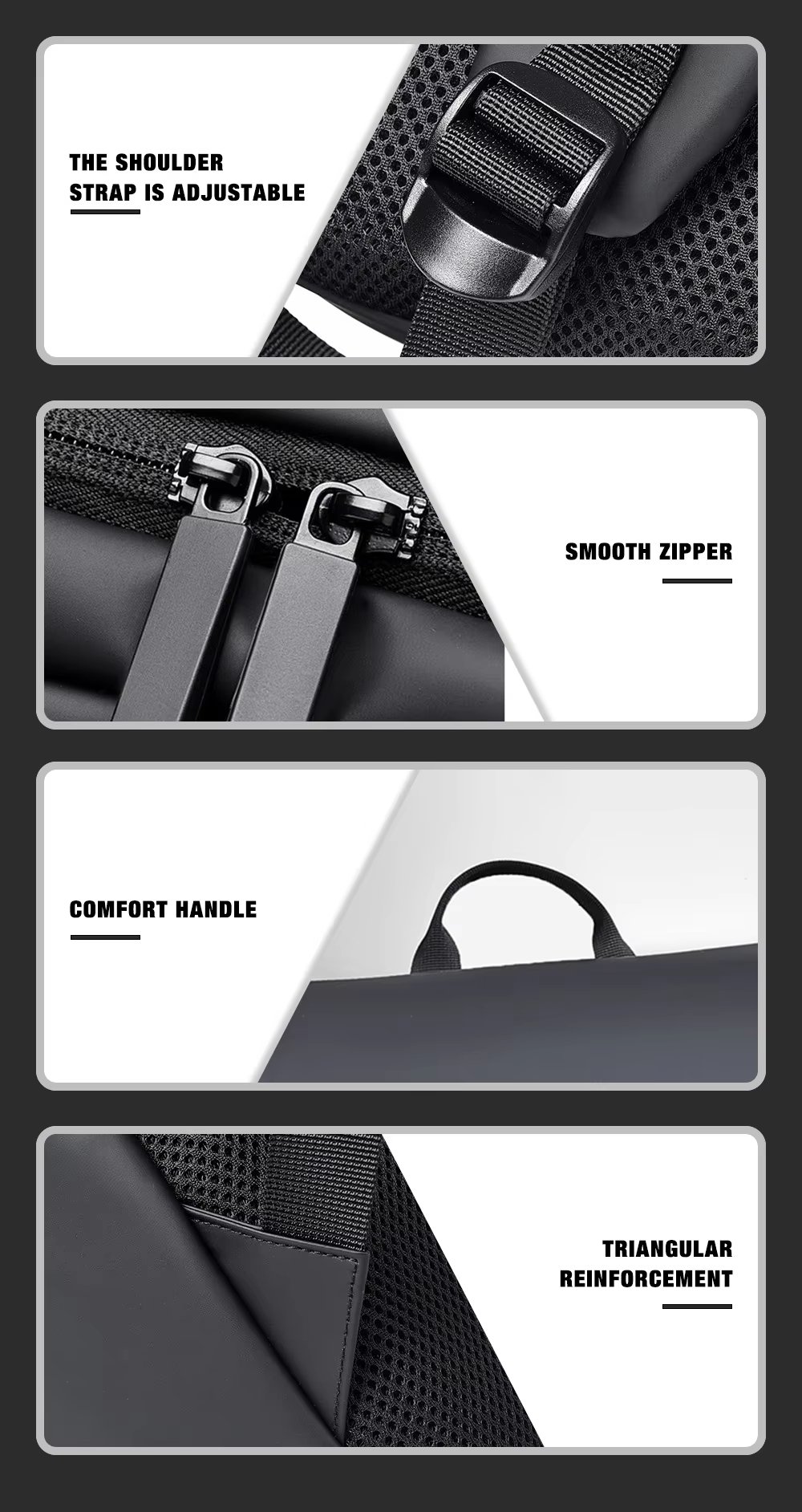 Water-Resistant Large Capacity Modern Business Travel PU Leather Roll Top Backpack product detail