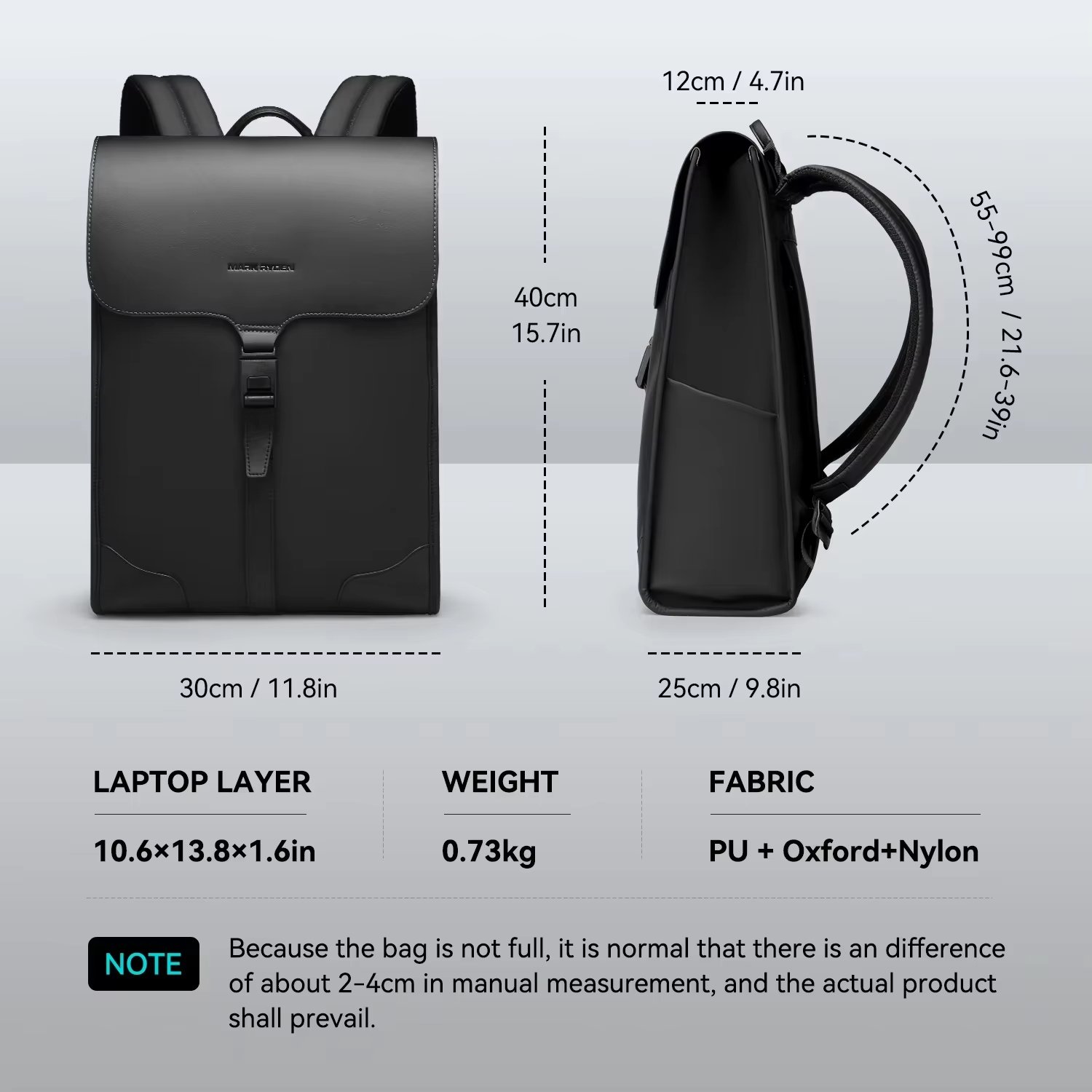 Water-Resistant Large Capacity Business Travel School Nylon Laptop Backpack product detail