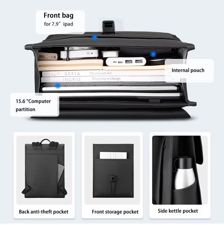 Water-Resistant Large Capacity Business Travel School Nylon Laptop Backpack product detail