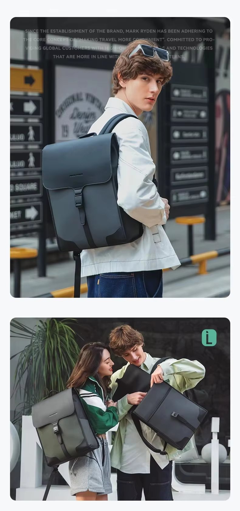 Water-Resistant Large Capacity Business Travel School Nylon Laptop Backpack product detail
