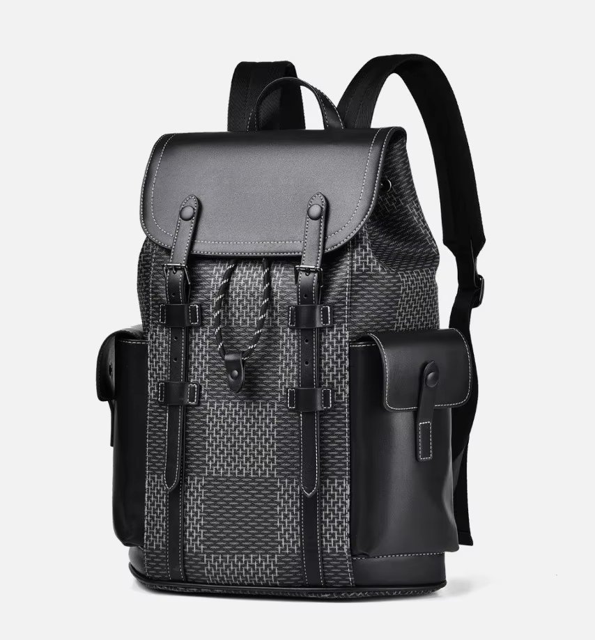 Water-Resistant Modern Outdoor Business Travel PU Leather Laptop Backpack product detail