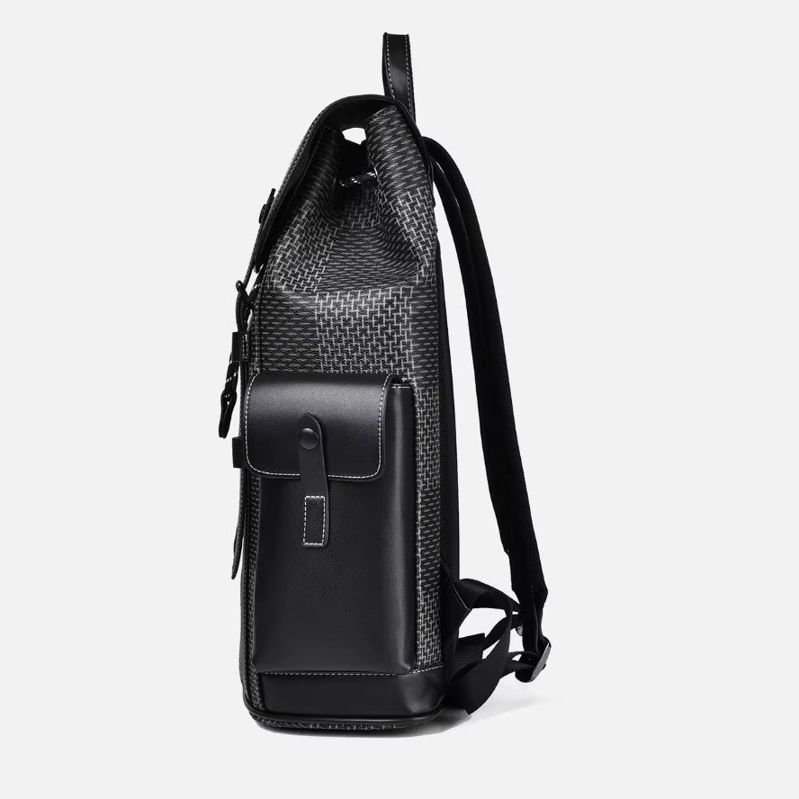 Water-Resistant Modern Outdoor Business Travel PU Leather Laptop Backpack product detail