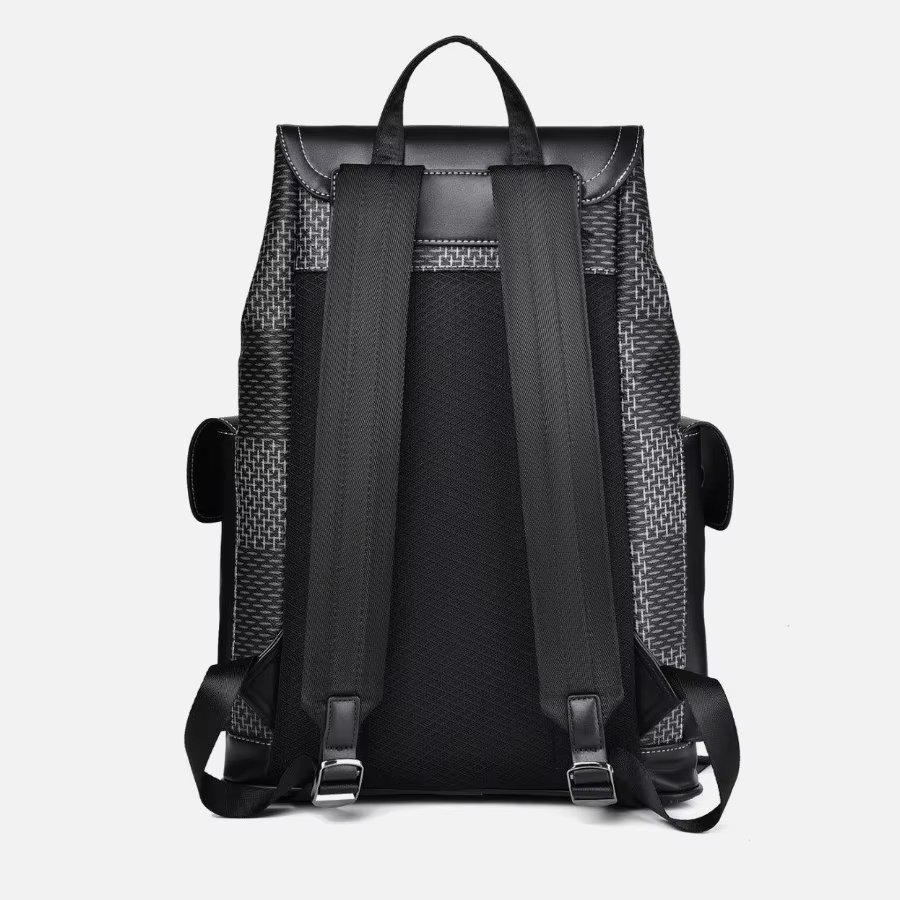 Water-Resistant Modern Outdoor Business Travel PU Leather Laptop Backpack product detail
