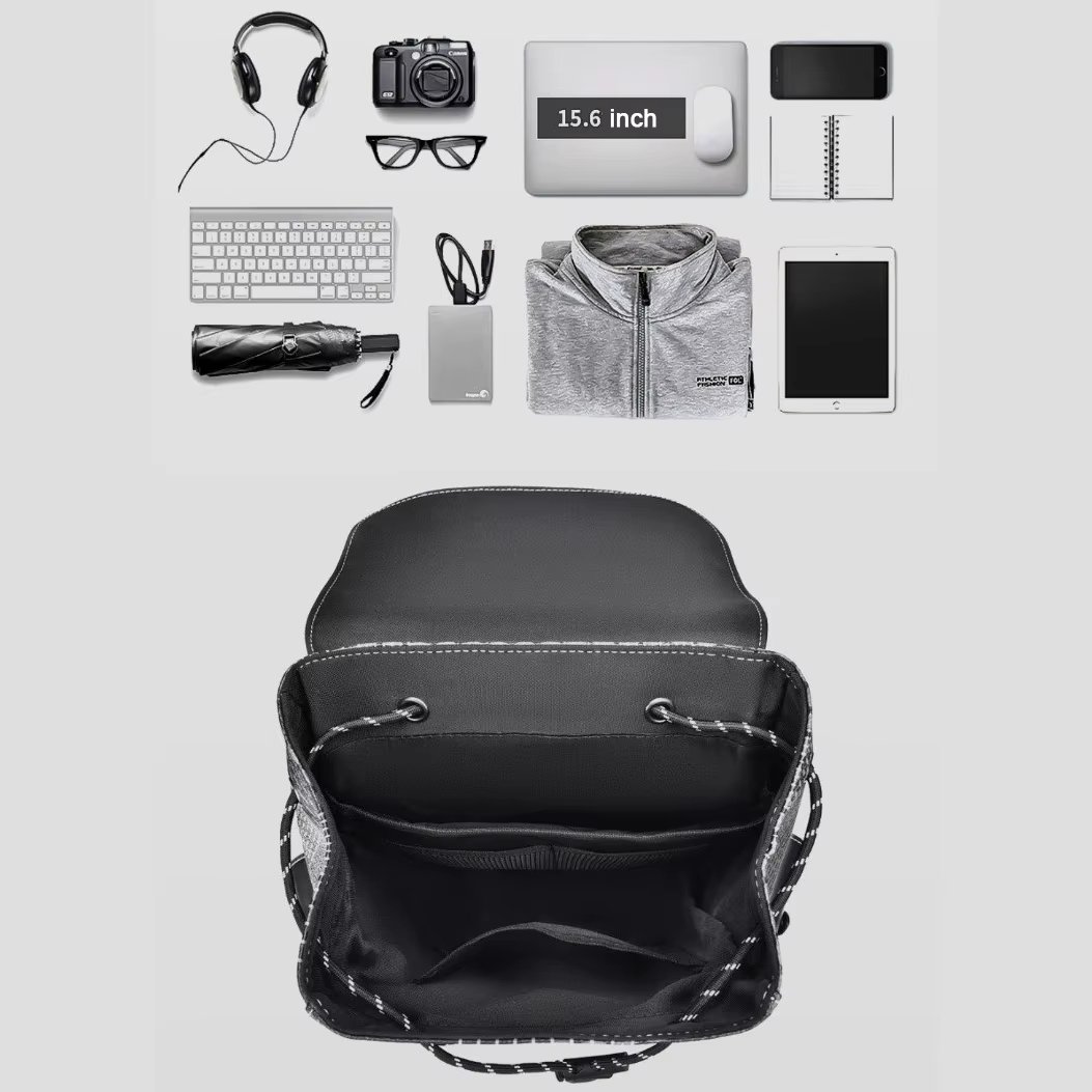 Water-Resistant Modern Outdoor Business Travel PU Leather Laptop Backpack product detail