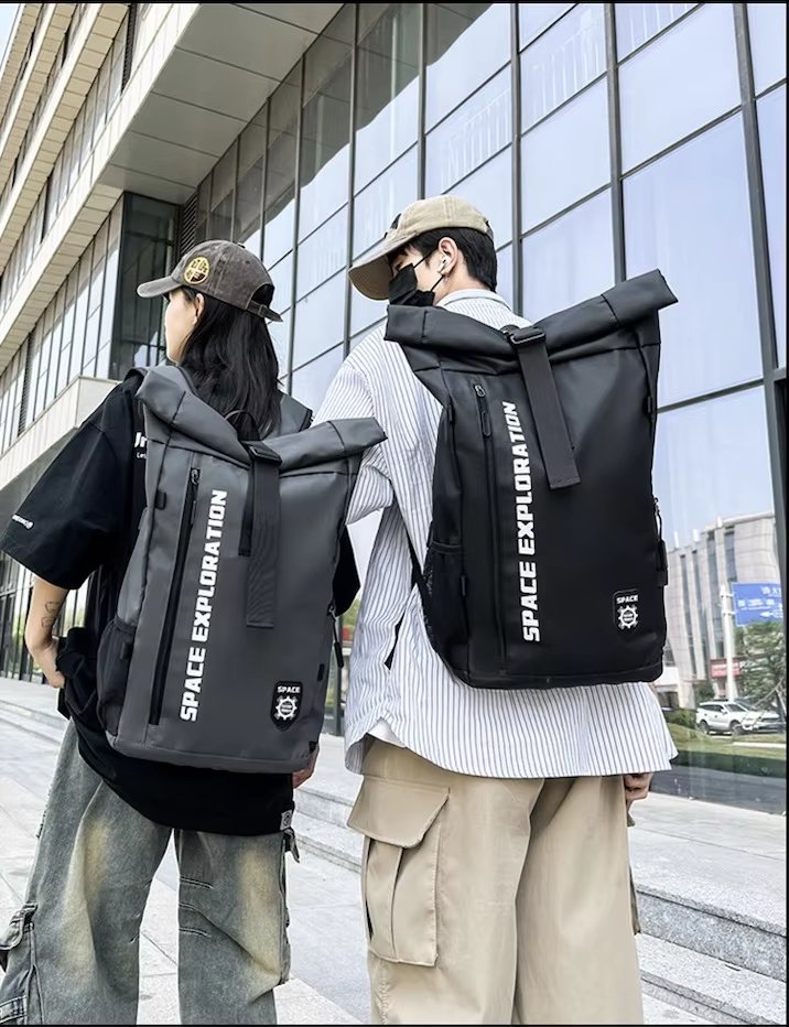 Anti-Theft Large Capacity Outdoor Travel School Oxford Roll Top Backpack product detail