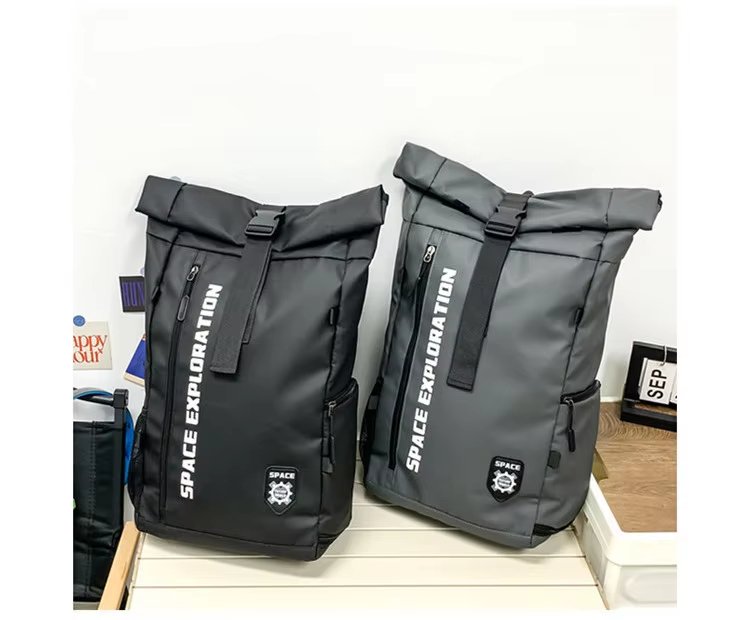 Anti-Theft Large Capacity Outdoor Travel School Oxford Roll Top Backpack product detail