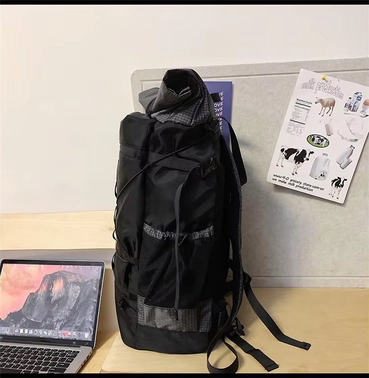 Water-Resistant Large Capacity Lightweight Outdoor Travel Nylon Roll Top Backpack product detail