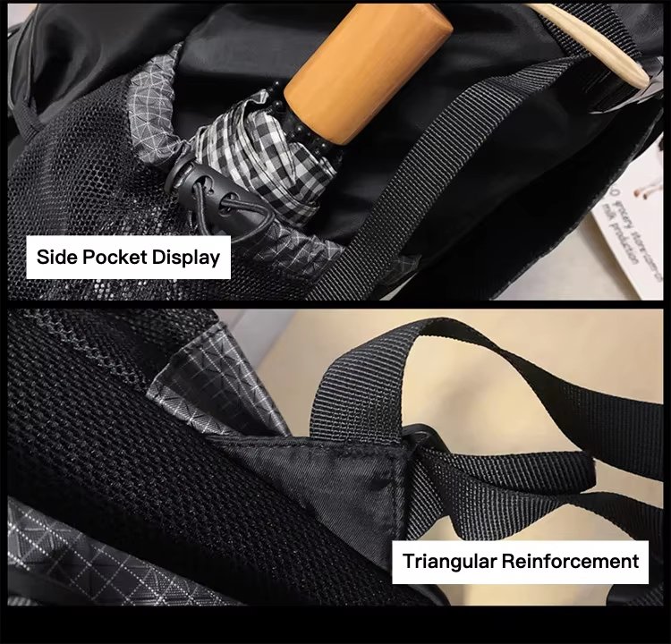 Water-Resistant Large Capacity Lightweight Outdoor Travel Nylon Roll Top Backpack product detail