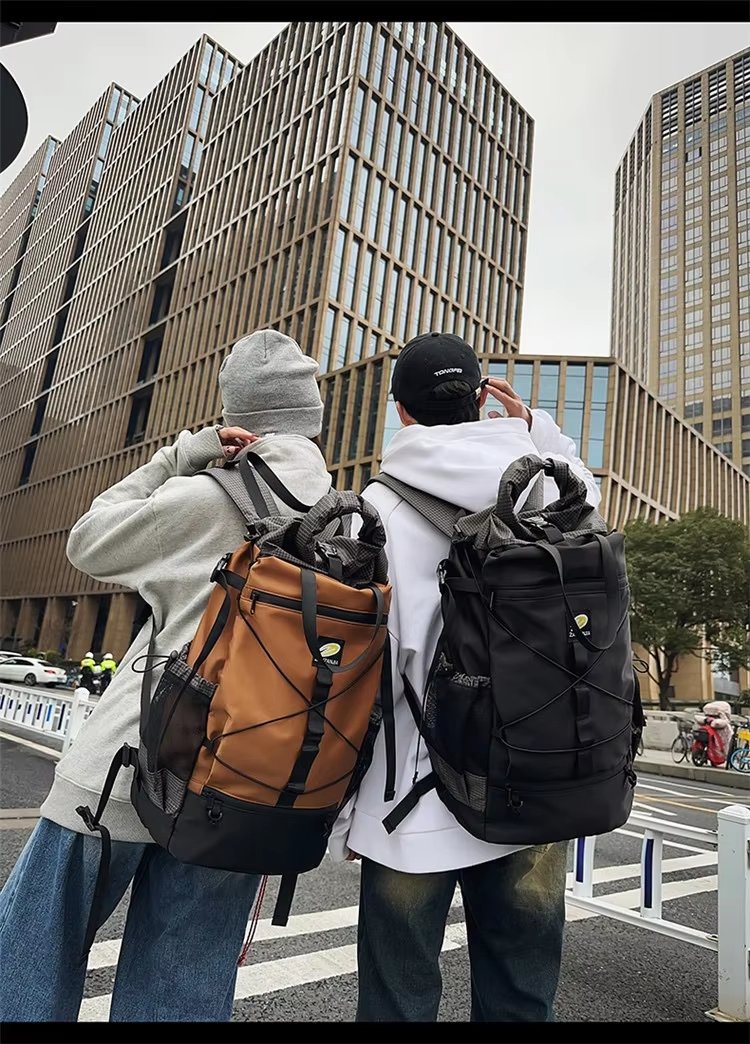 Water-Resistant Large Capacity Lightweight Outdoor Travel Nylon Roll Top Backpack product detail