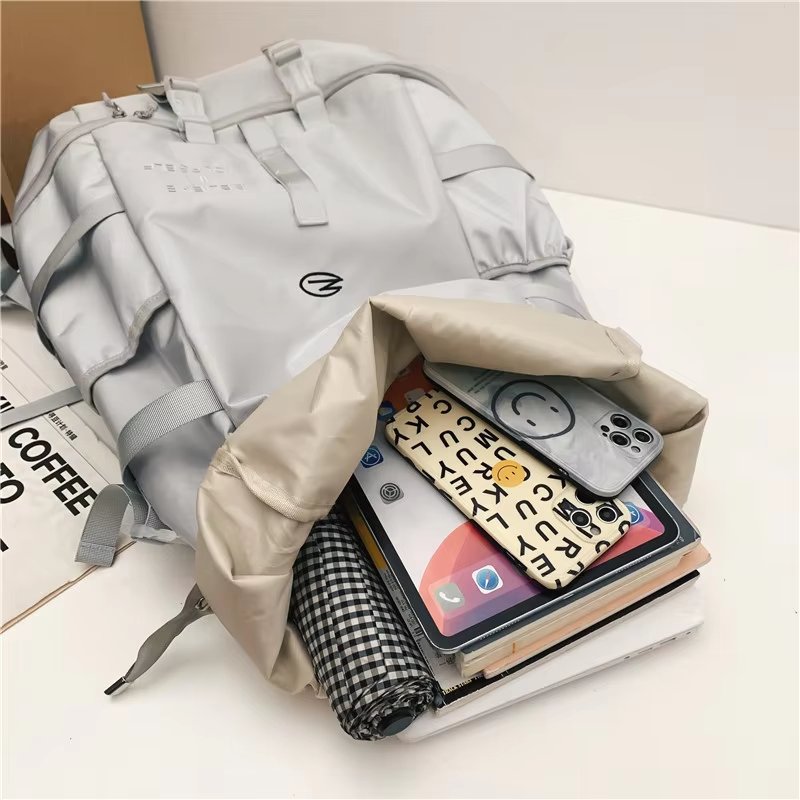 Modern Outdoor Travel School Casual Oxford Flap & Roll Top Backpack product detail