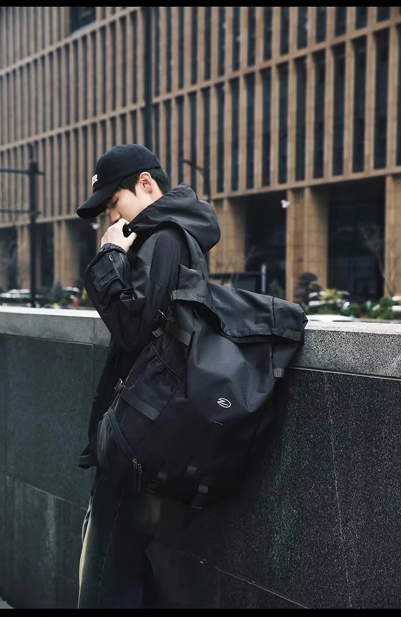 Modern Outdoor Travel School Casual Oxford Flap & Roll Top Backpack product detail