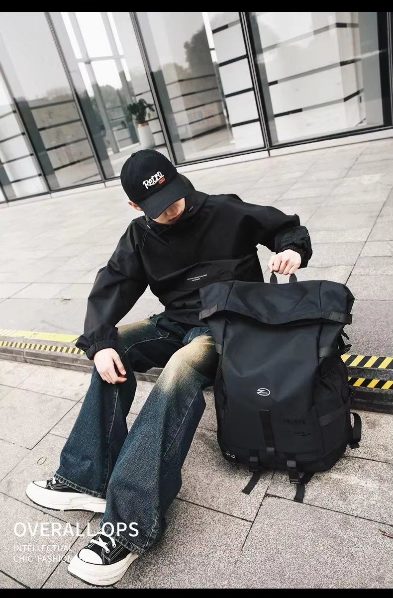 Modern Outdoor Travel School Casual Oxford Flap & Roll Top Backpack product detail