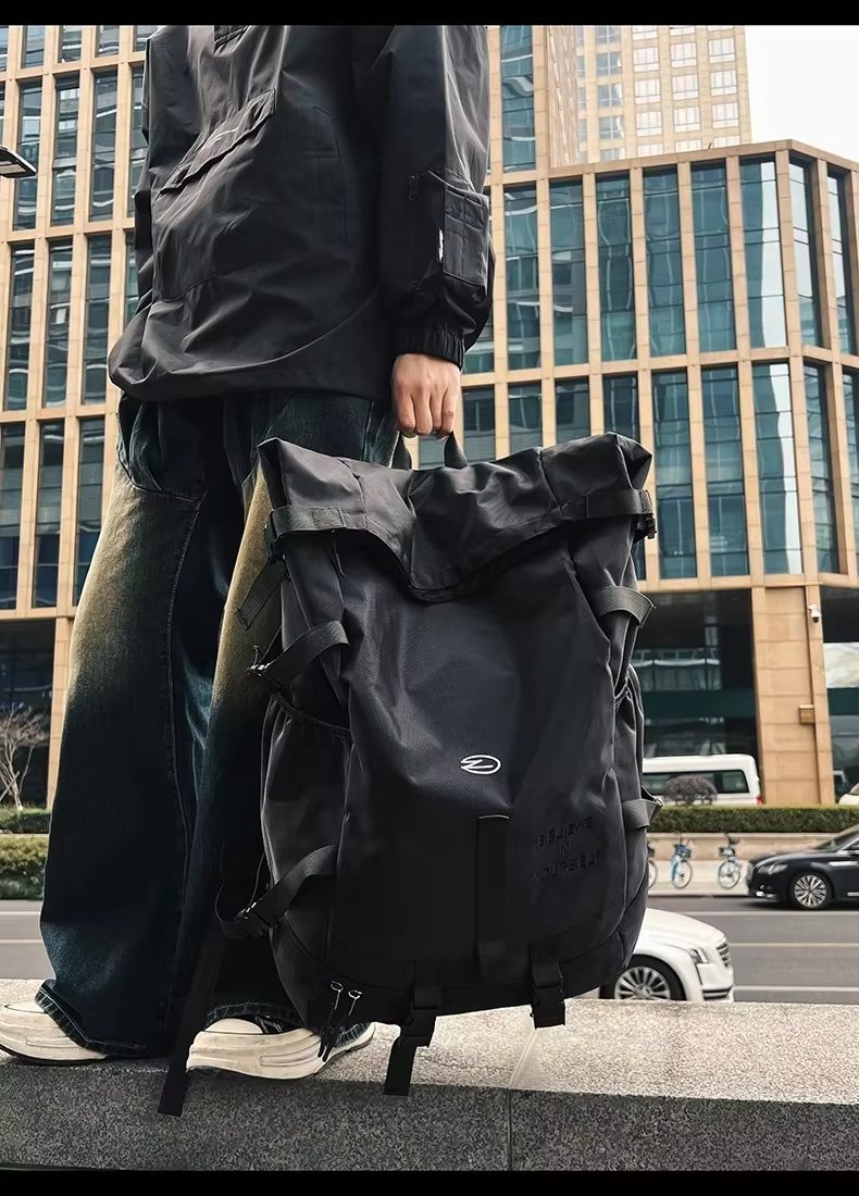Modern Outdoor Travel School Casual Oxford Flap & Roll Top Backpack product detail