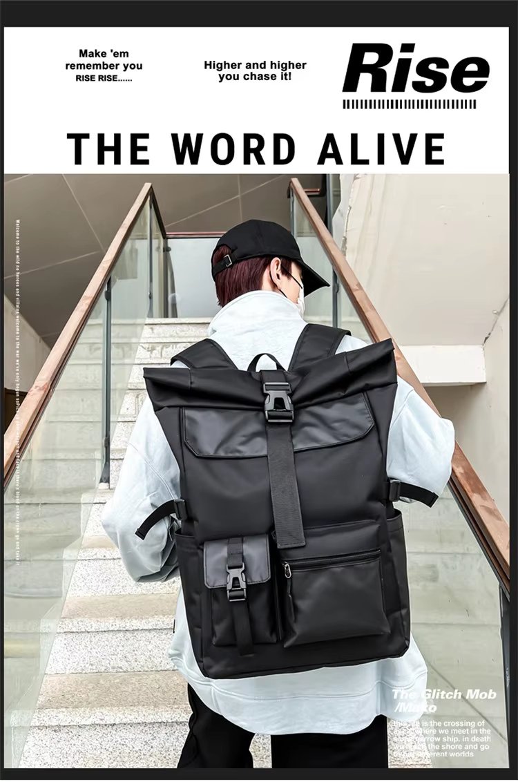 Modern Outdoor Travel School Casual Oxford Roll Top Backpack product detail