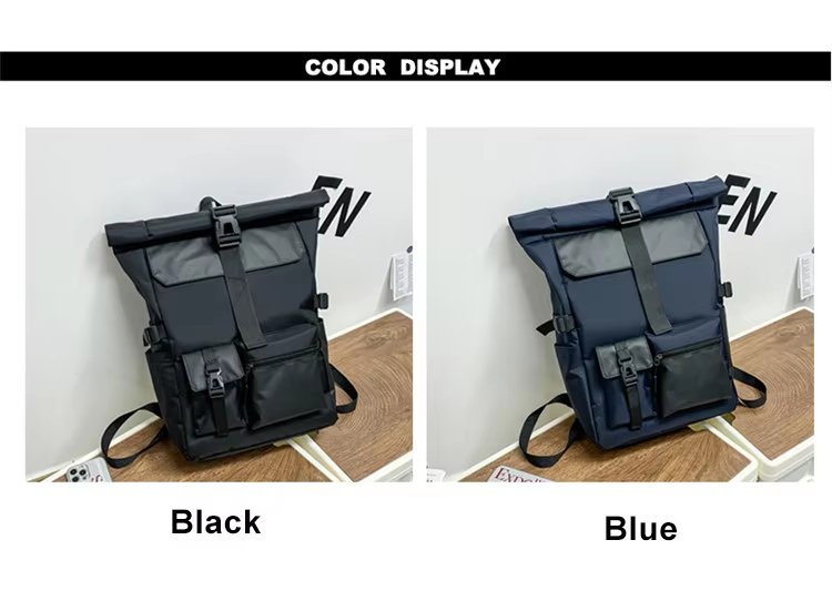 Modern Outdoor Travel School Casual Oxford Roll Top Backpack product detail