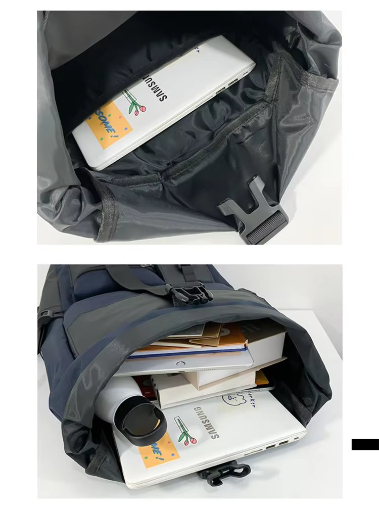 Modern Outdoor Travel School Casual Oxford Roll Top Backpack product detail
