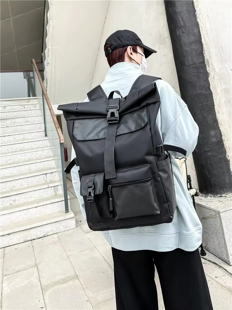Modern Outdoor Travel School Casual Oxford Roll Top Backpack product detail