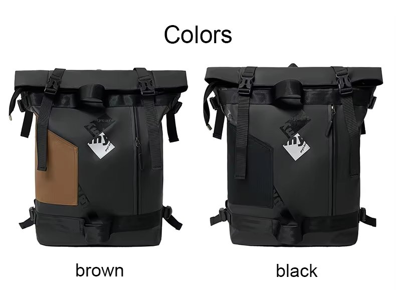 Water-Resistant Large Capacity Modern Outdoor Travel Oxford Roll Top Backpack product detail
