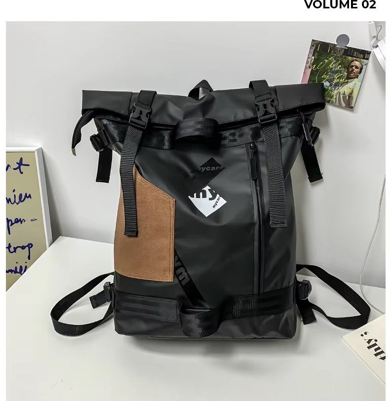 Water-Resistant Large Capacity Modern Outdoor Travel Oxford Roll Top Backpack product detail