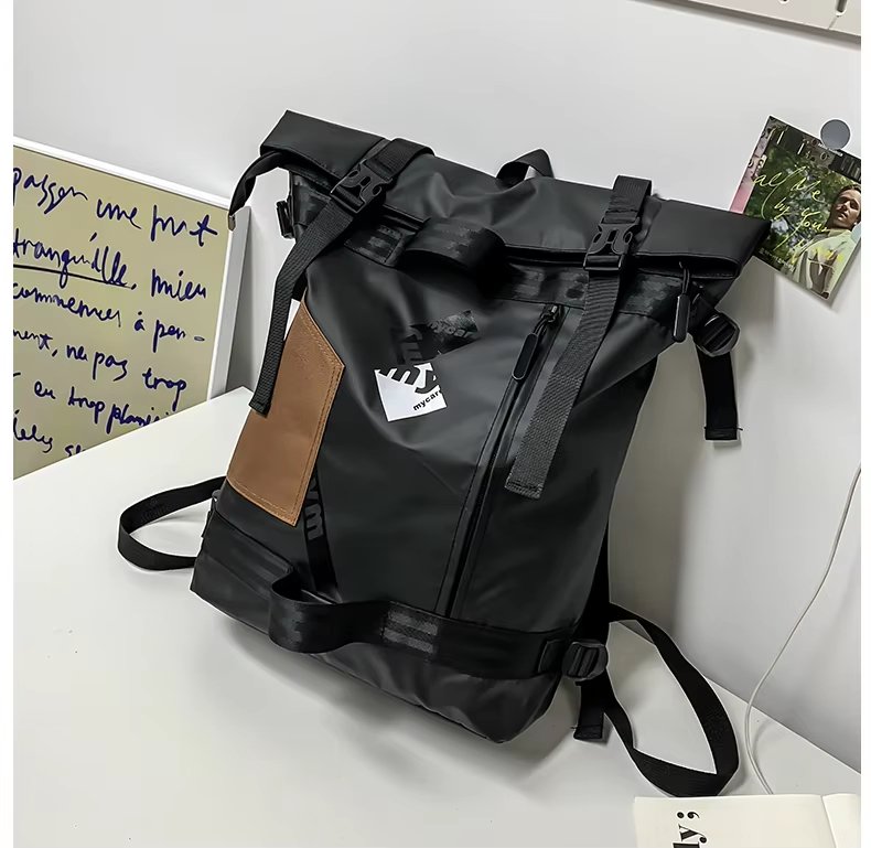 Water-Resistant Large Capacity Modern Outdoor Travel Oxford Roll Top Backpack product detail