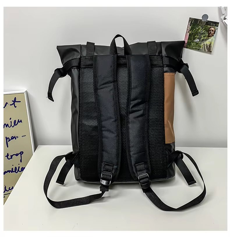 Water-Resistant Large Capacity Modern Outdoor Travel Oxford Roll Top Backpack product detail